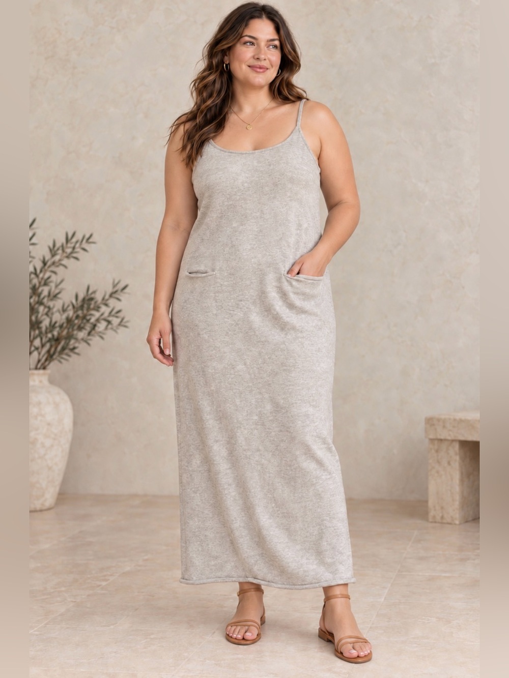 Peruvian Connection Pima Cotton Baby Alpaca Knit Maxi Dress L